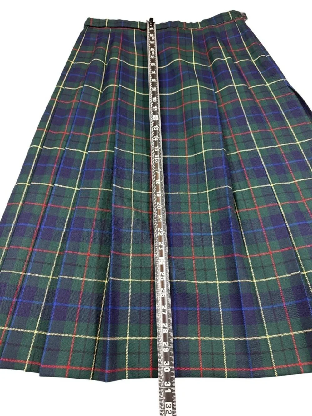 Pendleton Vintage 16 Petite Green Tartan Plaid Wool USA Made (PP792)